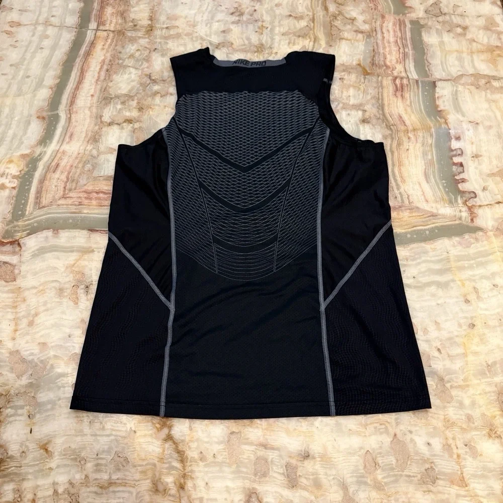 Nike Pro Dri-FIT Compression Sleeveless Shirt Men's Large Black Fitted - Picture 4 of 6